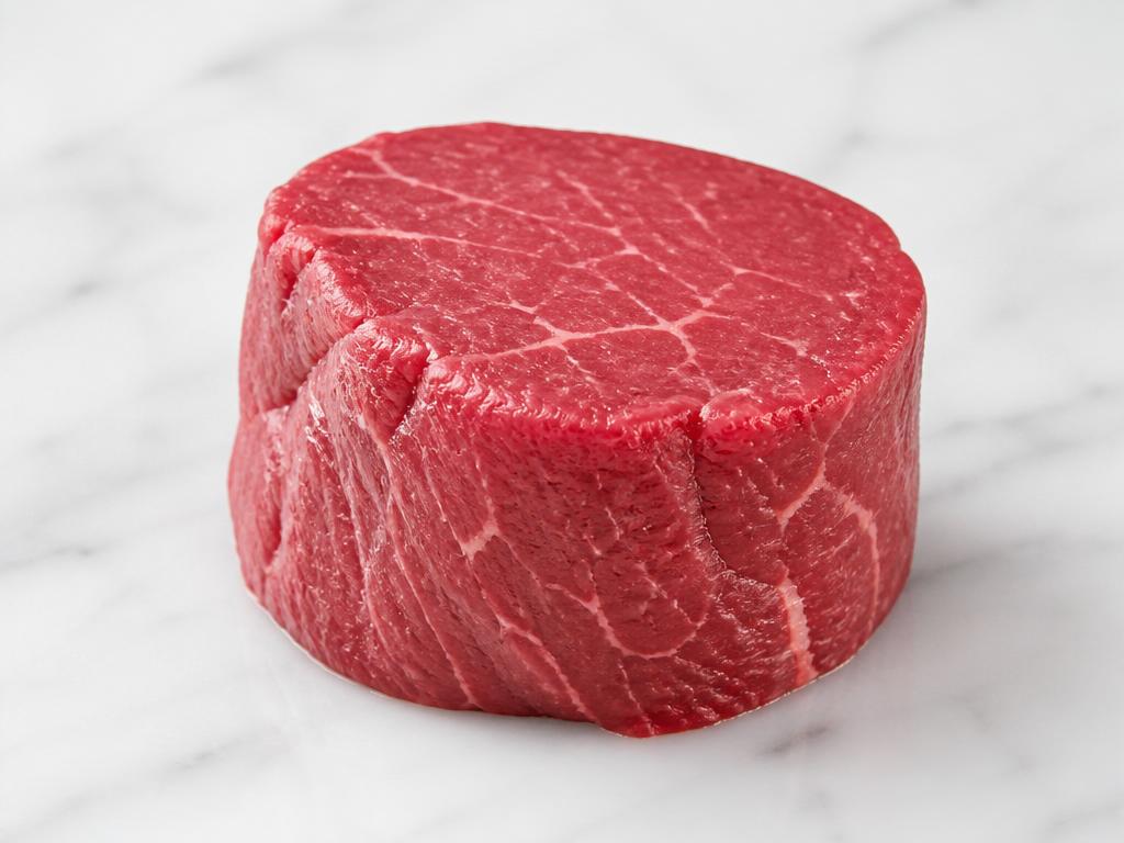 Filet Mignon — ფილე მინიონი — USDA Prime raw steak with marbling