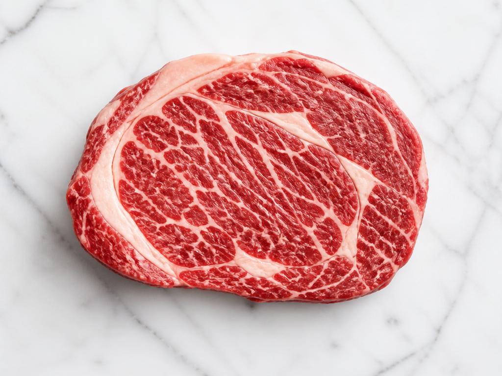 Ribeye Steak — რიბაი სტეიკი — USDA Prime raw steak with marbling